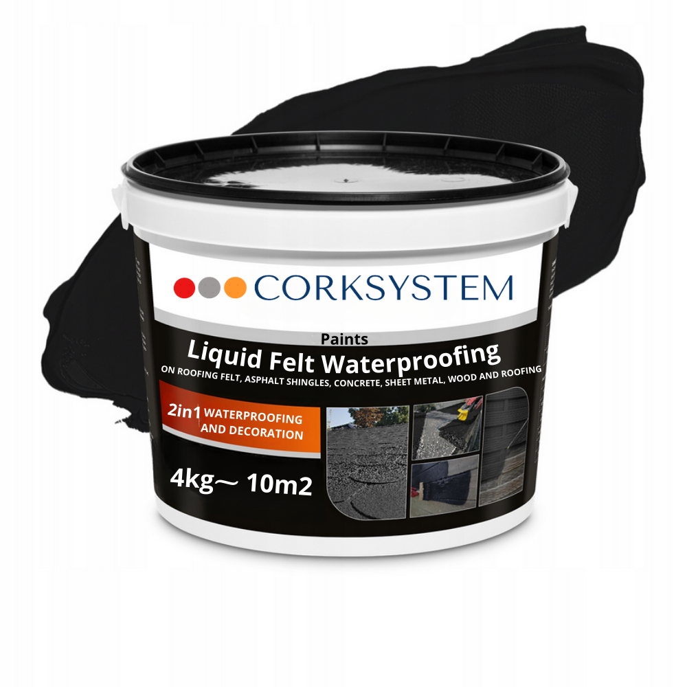 Black liquid roof membrane 4kg, provides durable and waterproof protection, easy to apply for professional-grade roof sealing results