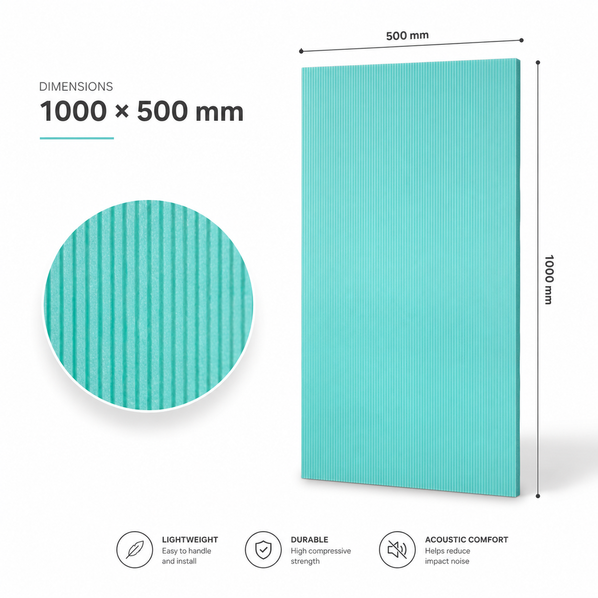 Underlay XPS 3mm - 10% denser - Thermal Base for Laminate and Wood Floors - 5m2 (54 sqft) to 55m2 (592 sqft) - High Quality
