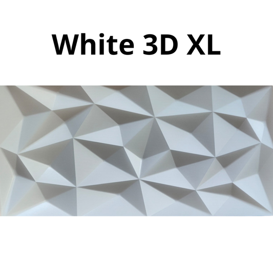 XL white 3D decorative ceiling and wall panels, 8-panel set covering 4m², textured finish adding depth and dimension to interior spaces