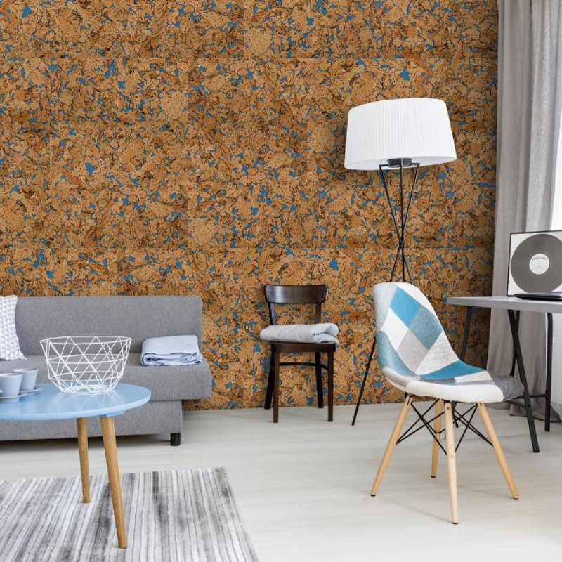 Decorative Cork Wall Tiles - Blue - Sample - 1 Strip
