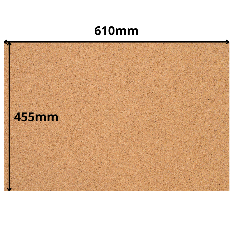 Cork Sheet - 610x455mm - 4mm - Décor and DIY - Pack of 2