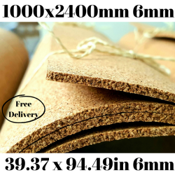 Cork Sheet Roll 6mm 1000x2400mm (25.83 sqft)