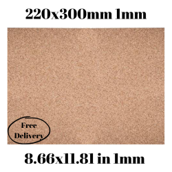 Cork sheet 1mm 220x300mm (8.66 x 11.81in) 2pcs