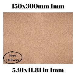 Cork sheet 1mm 150x300mm (5.91 x 11.81in) 2pcs