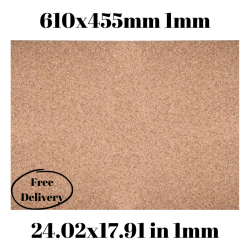 Cork sheet 1mm 610x455mm (24.02 x 17.91in)