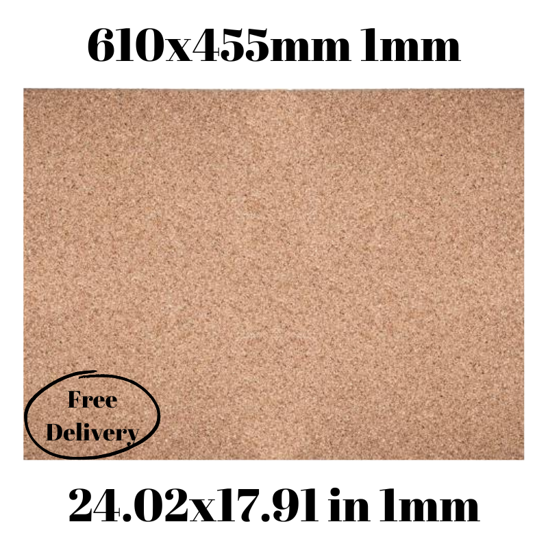 Cork sheet 1mm 220x300mm (8,66 x 11,81 in) 2pcs