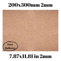 Cork sheet 2mm 200x300mm (7.78 x 11.81in) 2pcs