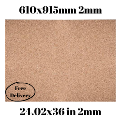 Cork sheet 2mm 610x915mm (24.02 x 36.02in)