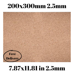 Cork sheet 2.5mm 200x300mm (7.87 x 11.81in) 2pcs