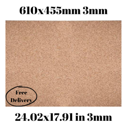 Cork sheet 3mm 610x455mm (24.02 x 17.91in)