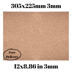 Cork sheet 3mm 305x225mm (12.01 x 8.86in) 2pcs
