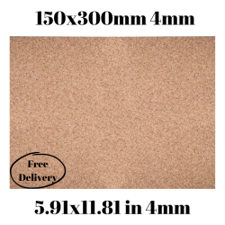 Cork sheet 4mm 150x300mm (5.91 x 11.81in) 2pcs