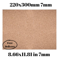 Cork sheet 7mm 220x300mm (7.87 x 11.81in) 2pcs