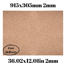 Cork sheet 2mm 915x305mm (36.02 x 12.01in)