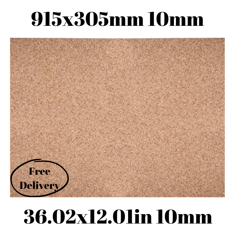Cork sheet 10mm 915x305mm (36.02 x 12.01in)