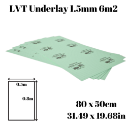 Professional LVT Underlay 1.5mm 6m2 (64.58 sqft) + Free Stickers