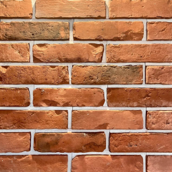 Elevation Brick with Grout: Old Brick Red with White Grout