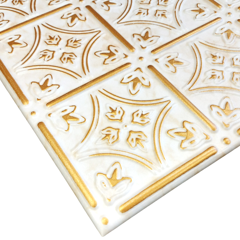 White 13 (Gold): Decorative Ceiling and Wall Panels 2m2 (21.52 sqft)