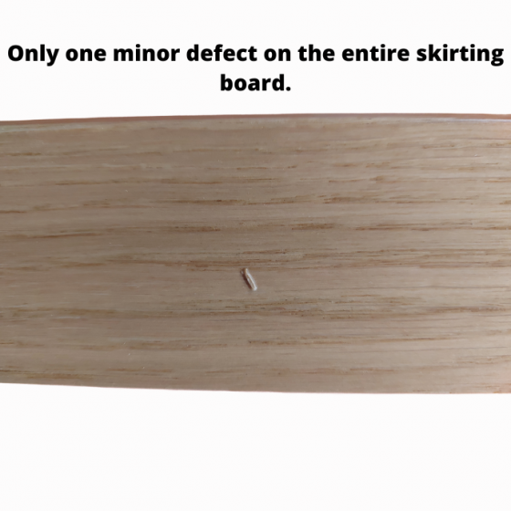 Oak natural lacquer - 1.95m H60 K50 - Wooden skirting board - Free Clips!