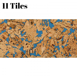 Cork Wall Panels: Blue - 11 Tiles 1,98m2 (21.31sqft)