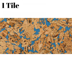 Cork Wall Panels: Blue - 1 Tile 0,18m2 (1.94sqft)