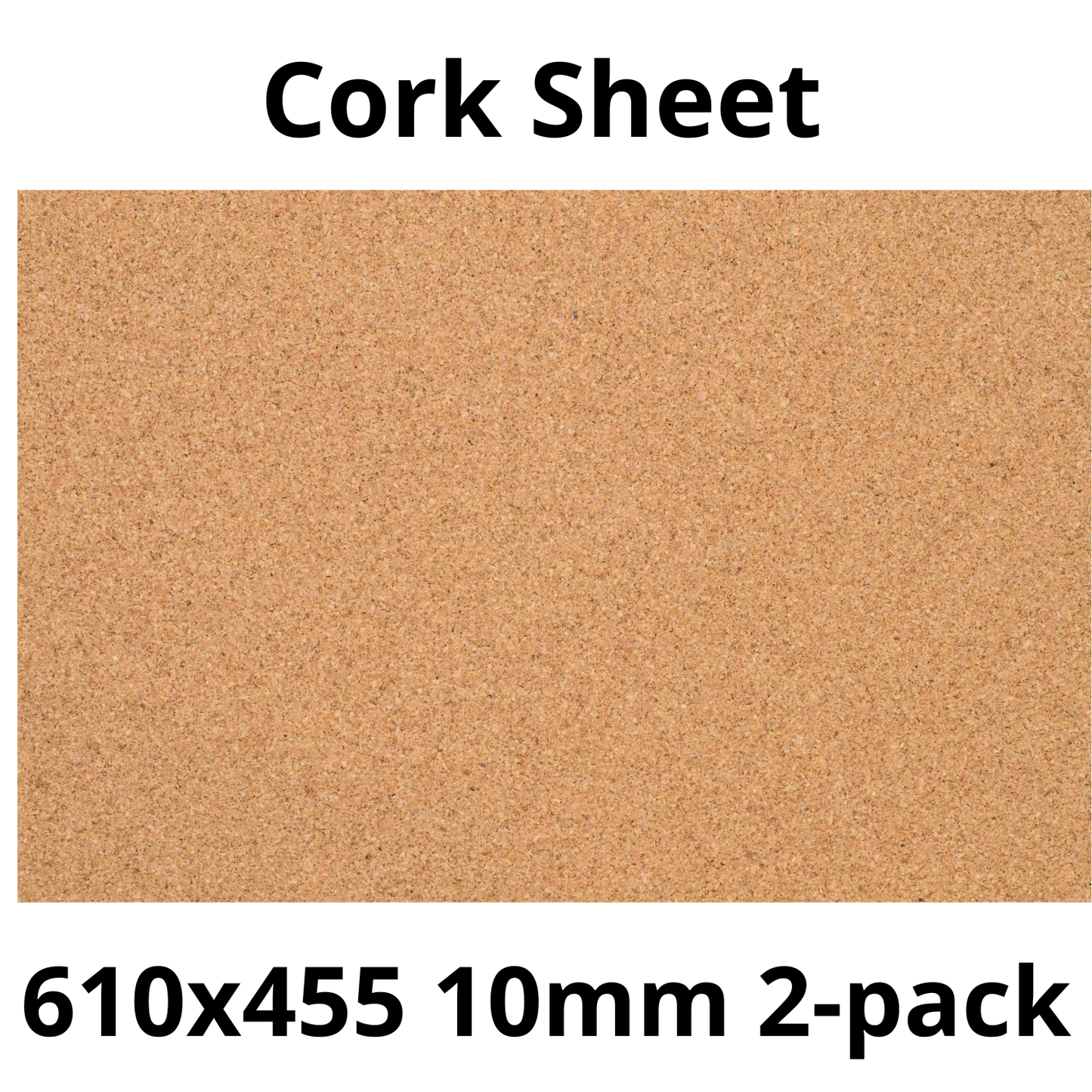 Cork Sheet - 610x455mm - 10mm - Décor and DIY - Pack of 2