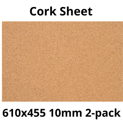 Cork Sheet - 610x455mm - 10mm - Décor and DIY - Pack of 2