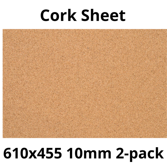 Cork Sheet - 610x455mm - 10mm - Décor and DIY - Pack of 2