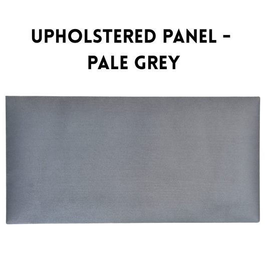 Upholstered Wall Panel - 600x300mm - Pale Grey - Velvet Finish - UV Resistant - 1 Panel