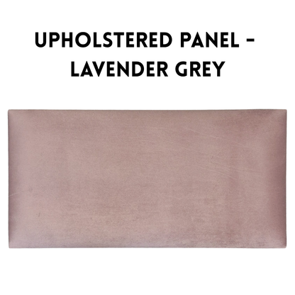 Upholstered Wall Panel - 600x300mm - Lavender Grey - Velvet Finish - UV Resistant - 1 Panel