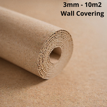 Cork Roll Wall Covering 3mm 10m2 (107.63 sqft)