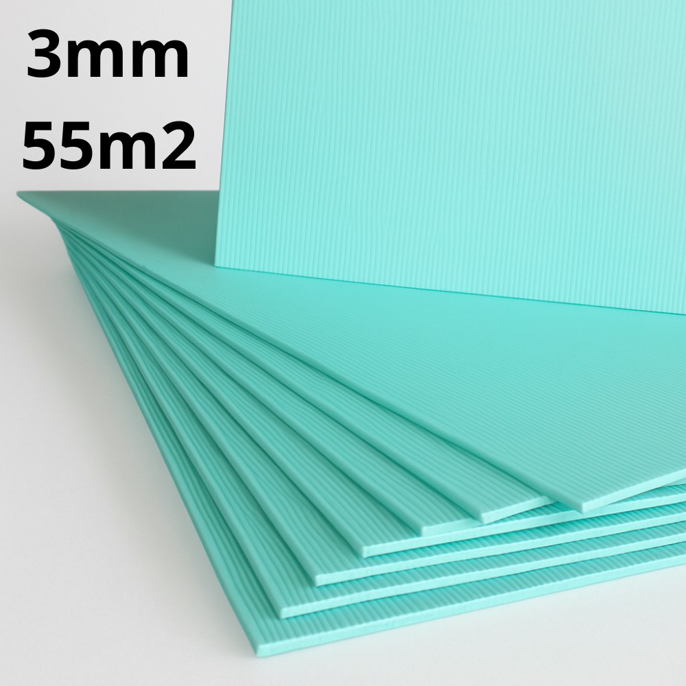Underlay XPS 3mm - 10% denser - Thermal Base for Laminate and Wood Floors - 5m2 (54 sqft) to 55m2 (592 sqft) - High Quality