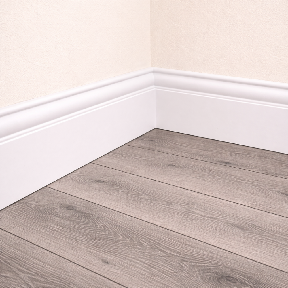 White 2 Skirting Board – 2400 × 120 × 18 mm (3 Pack)