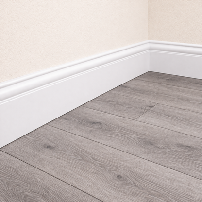 White 2 Skirting Board – 2400 × 80 × 18 mm (3 Pack)