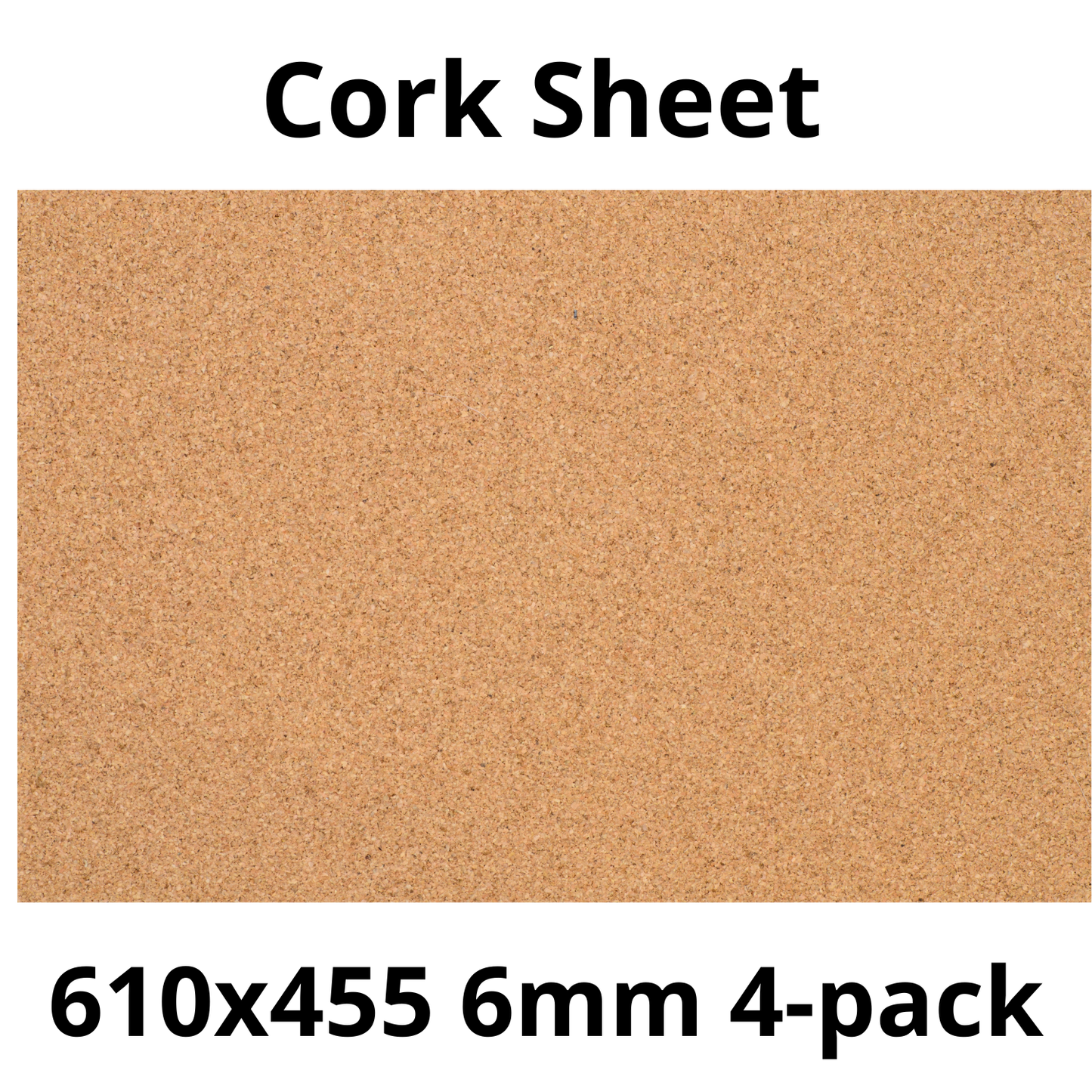 Cork Sheet - 610x455mm - 6mm - Décor and DIY - Pack of 4