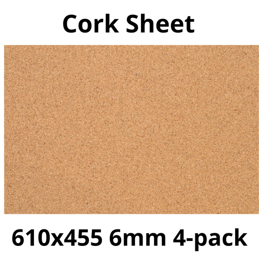 Cork Sheet - 610x455mm - 6mm - Décor and DIY - Pack of 4