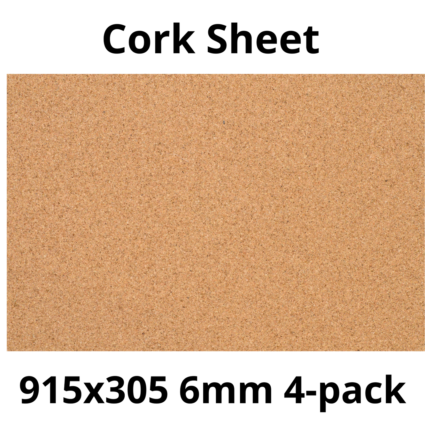 Cork Sheet - 915x305mm - 6mm - Décor and DIY - Pack of 4
