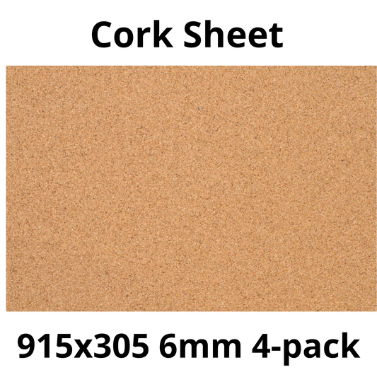 Cork Sheet - 915x305mm - 6mm - Décor and DIY - Pack of 4