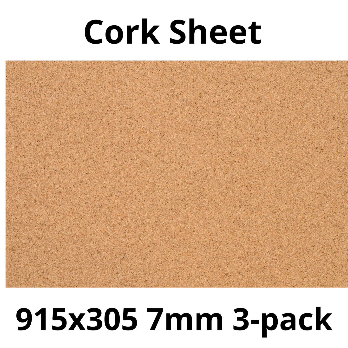 Cork Sheet - 915x305mm - 7mm - Décor and DIY - Pack of 3