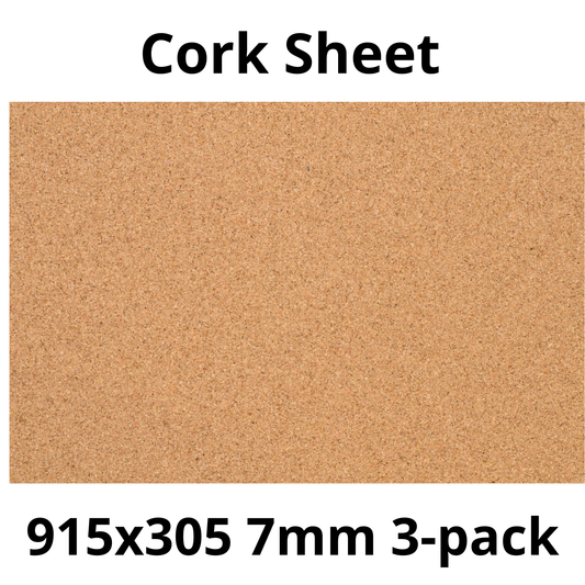 Cork Sheet - 915x305mm - 7mm - Décor and DIY - Pack of 3