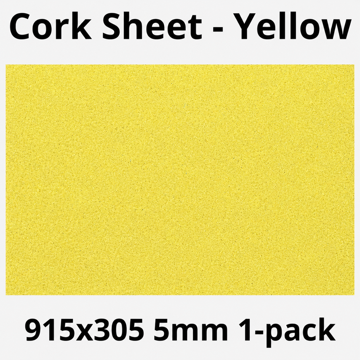 Cork Sheet - 915x305mm - 5mm - Decor and DIY - Pack of 1 - Self-adhesive, peel and stick - Yellow
