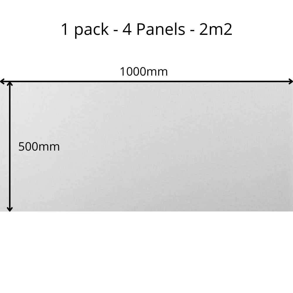 White Blank XL: Decorative Ceiling and Wall Panels - 2m2 (21.52 sqft) - 4 Panels