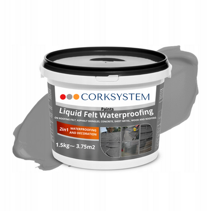 Liquid Roof Membrane - Grey - 1.5kg - Durable and Waterproof Protection