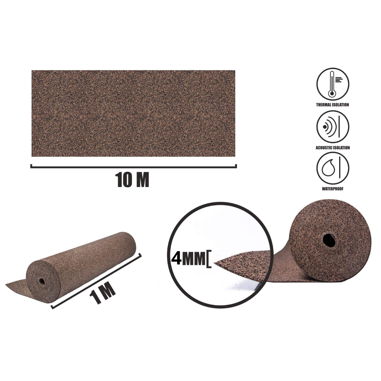 Rubber Cork - 4mm - 10m2 (107.63 sqft)