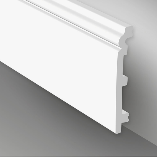 White 1 Skirting Board – 2400 × 120 × 19 mm (3 Pack)