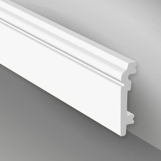 White 1 Skirting Board – 2400 × 80 × 19 mm (3 Pack)