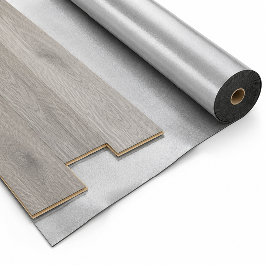 Minerals & polyurethane (PU) Underlay with ALU Membrane  (Vinyl/Wood/Laminate) - 1.8mm - 8.5m2(91.49 sqft) - Highest Quality