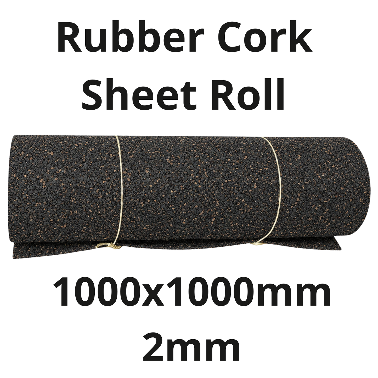 Rubber Cork Sheet Roll - 1000x1000mm - 2mm - Decor and DIY - Pack of 1
