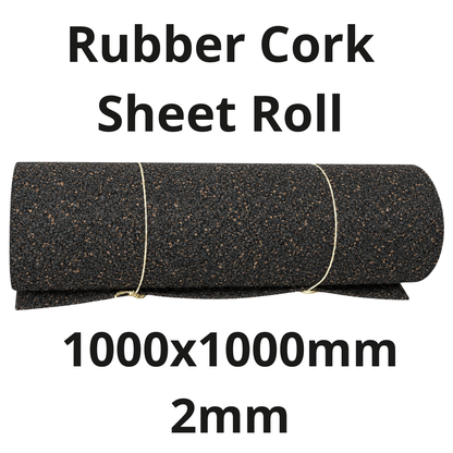 Rubber Cork Sheet Roll - 1000x1000mm - 2mm - Decor and DIY - Pack of 1