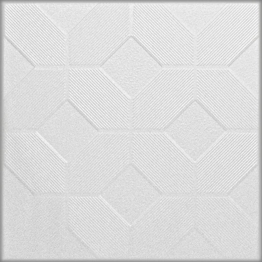 White decorative 3D textured ceiling and wall panels, modern interior design, set of 8 panels, 2 square meters coverage